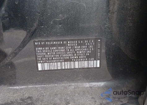 2017 Volkswagen Golf Gti Autobahn 4-Door/S 4-Door/Se 4-Door/Sport 4-Door из США, поврежденный, VIN 3VW5T7AU4HM065480